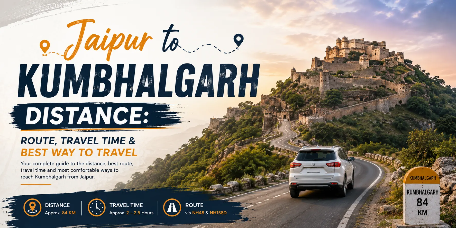 jaipur to kumbhalgarh distance